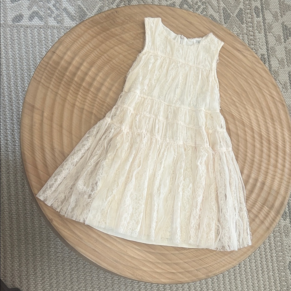 Zara Cream Lace Formal Kids Dress